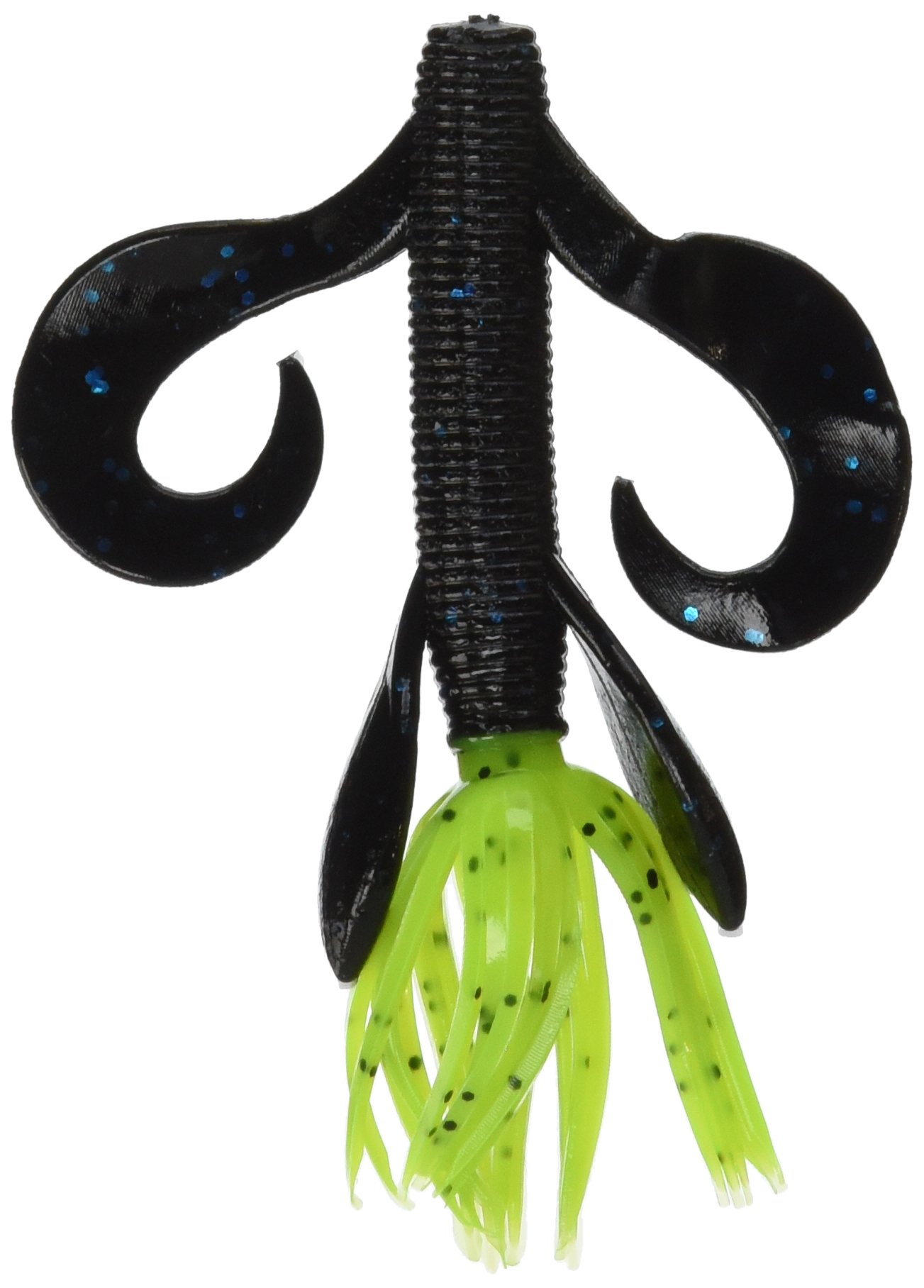 "Yamamoto 5-07-522 Kreature, 4"", 7pk Black with Large Blue Body &" (one size)