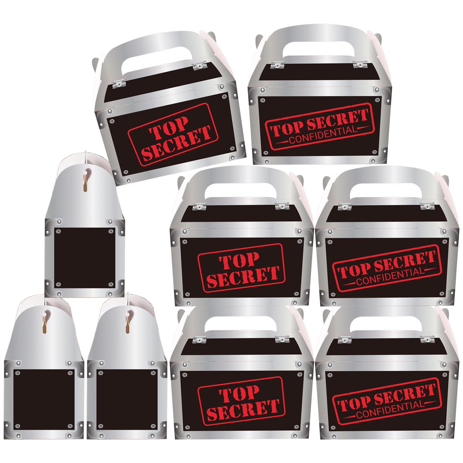 16Pcs Top Secret Spy Party Favor Boxes - Secret Agent Party Paper Boxes, Mystery Spy Themed Party Decorations for Escape Room Agent Themed Events Supplies Birthday