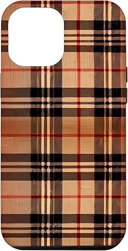 Funda para iPhone 13 Pro Max marrón, azul marino, negro, naranja, a cuadros, Halloween, otoño, calabazas