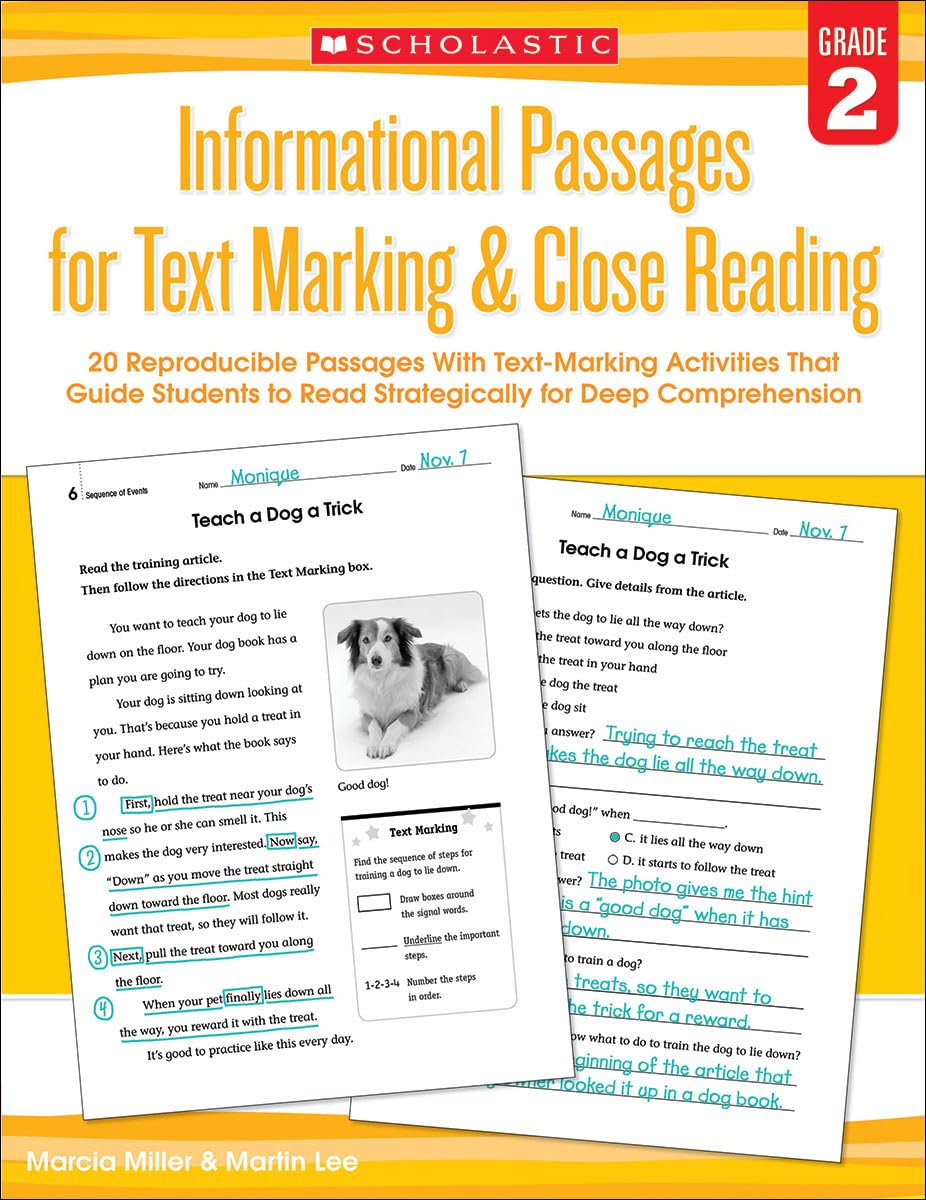 Informational Passages for Text Marking & Close Reading: Grade 2: 20 Reproducible Passages With Text-Marking Activities That Guide Students to Read Strategically for Deep Comprehension