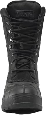 Kamik Nation Plus Snow Boot - Waterproof Winter Boots for Men - Insulated Mens Snow Footwear - High-Traction Grip Work Shoes - Lace-Up Closure with Midfoot Hook & Strap