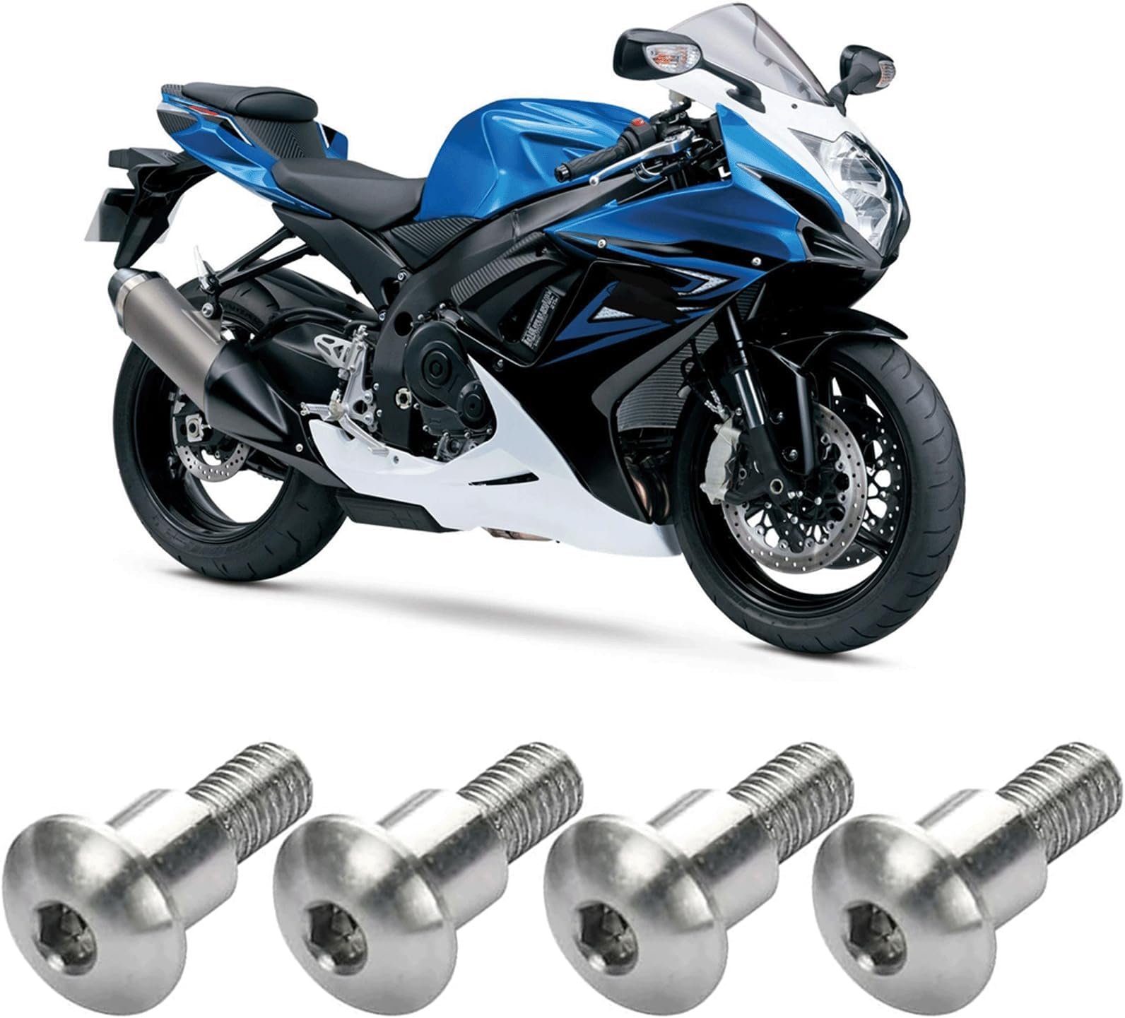 Seat Bolt Compatible with Suzuki GSXR600 GSXR750 2006-2007 GSXR1000 2005-2008 Stainless Steel 304 (Replace # 09139-06146)