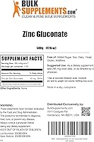 Vista 6 de BulkSupplements.com Zinc Gluconate Powder - Zinc 40mg, Mineral Supplement for Immune Support - Gluten Free, 285mg per Serving, 500g (1.1 lbs)