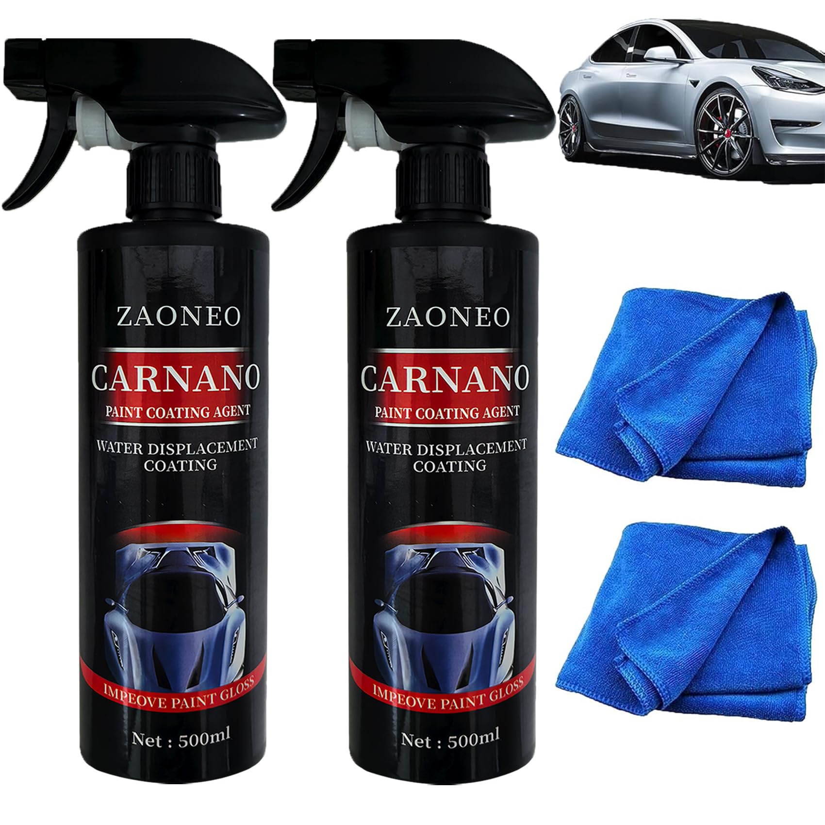 【500ML】【アップグレードモデル】車用コーティングスプレー ドイツハイテク 愛車をピカピカになる、Carsonicナノメートルクオーツコーティング剤、Car Nanoコーティングスプレー、Car Nano Repairing Spray (500ml 2本)