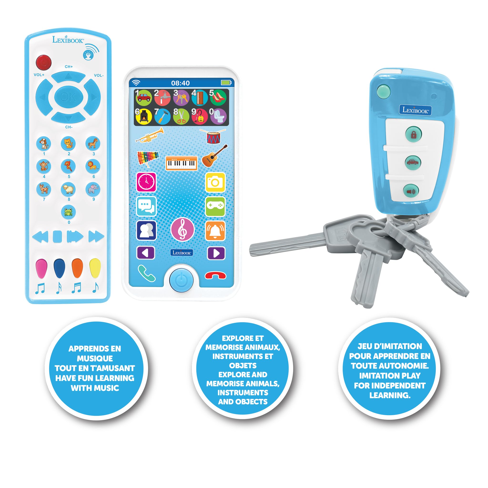 LEXIBOOK, Educational and musical box with telephone, remote control and key ring - Image 2