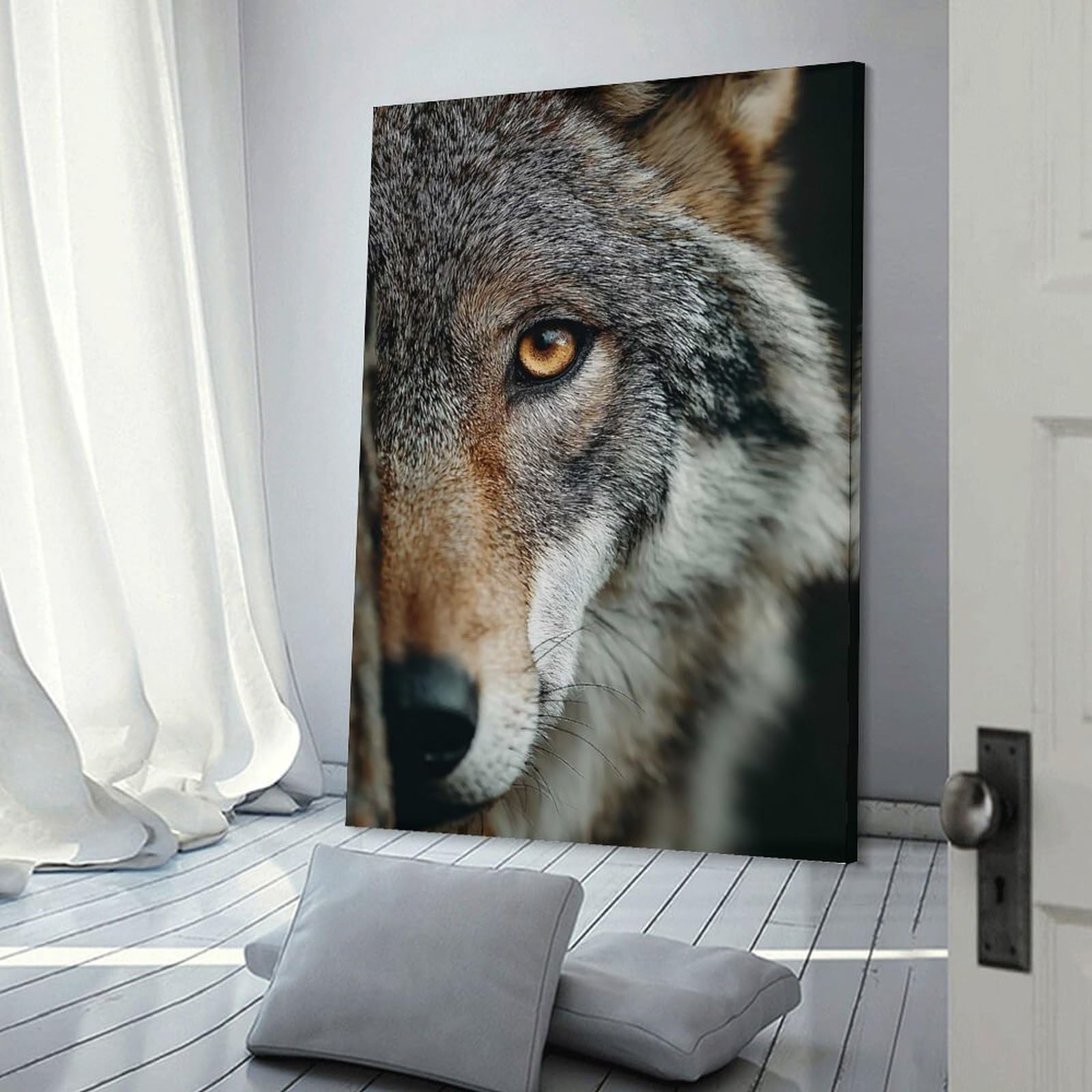 Wall Art Print Wolf Portrait Close-Up, 24x36inch(60x90cm), for Living Room, Bedroom Or Apartment Walls, Modern Wall Decor for Cosy Interiors