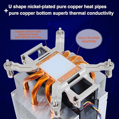Miniatura 2 de Ventilador de CPU VWD01 0VWD01 con disipador de calor de aluminio, ventiladores internos y componentes de refrigeración compatible con Dell XPS 8940