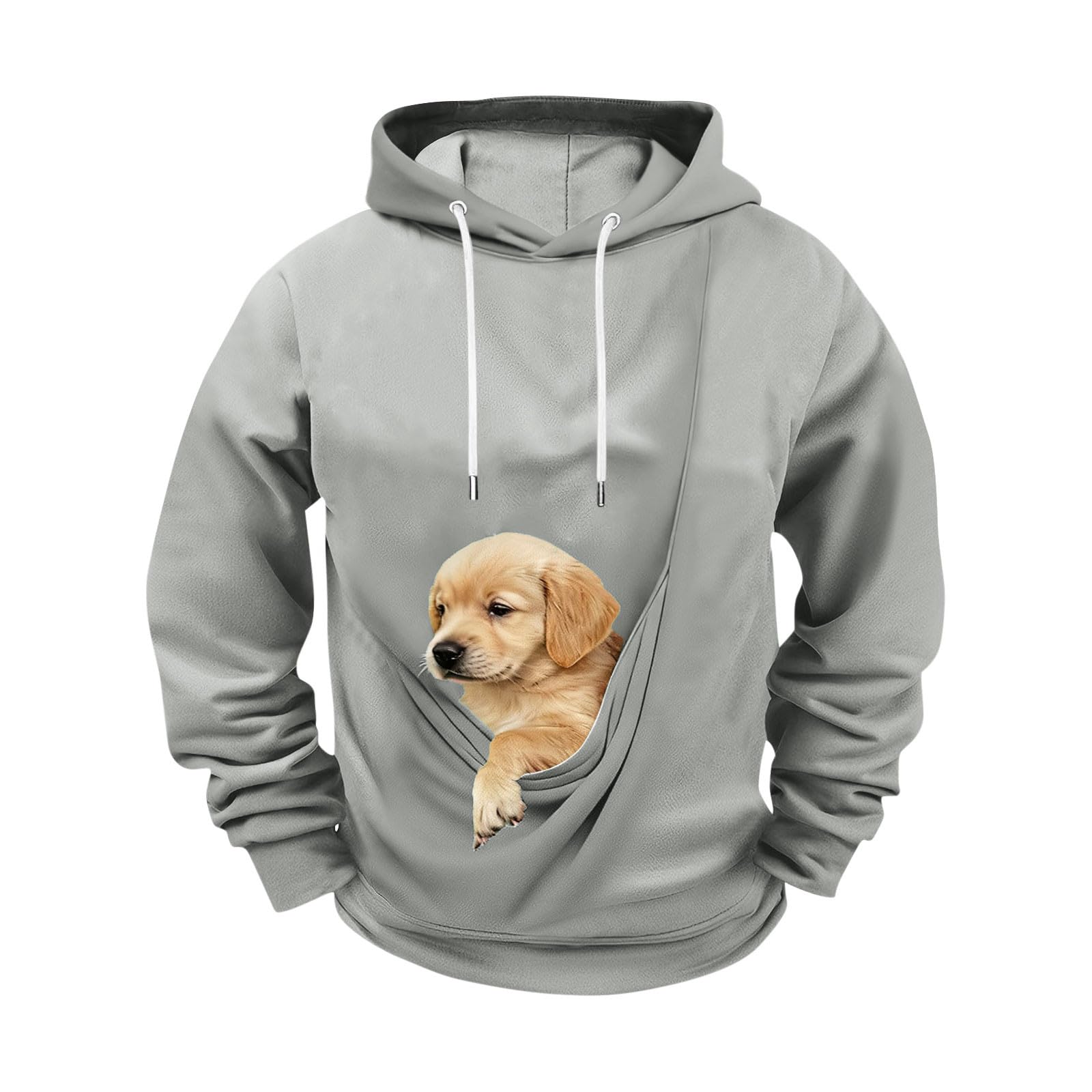 Felpe con cappuccio da uomo con grande tasca a marsupio, felpa con cappuccio vestibilità larga, comoda, streetwear top per lavoro, viaggi o attività quotidiane