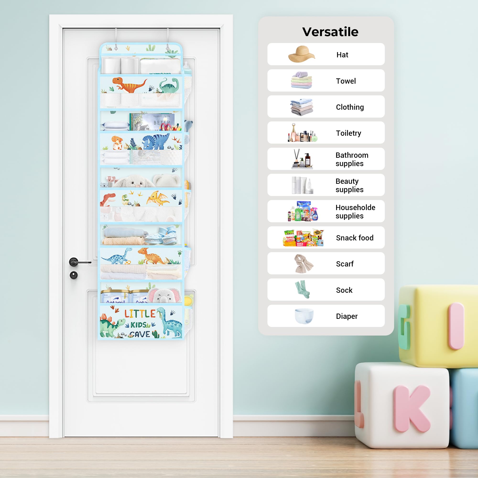 Clastyle Organizador Colgante Puerta Dinosaurio Bolsa Almacenamiento