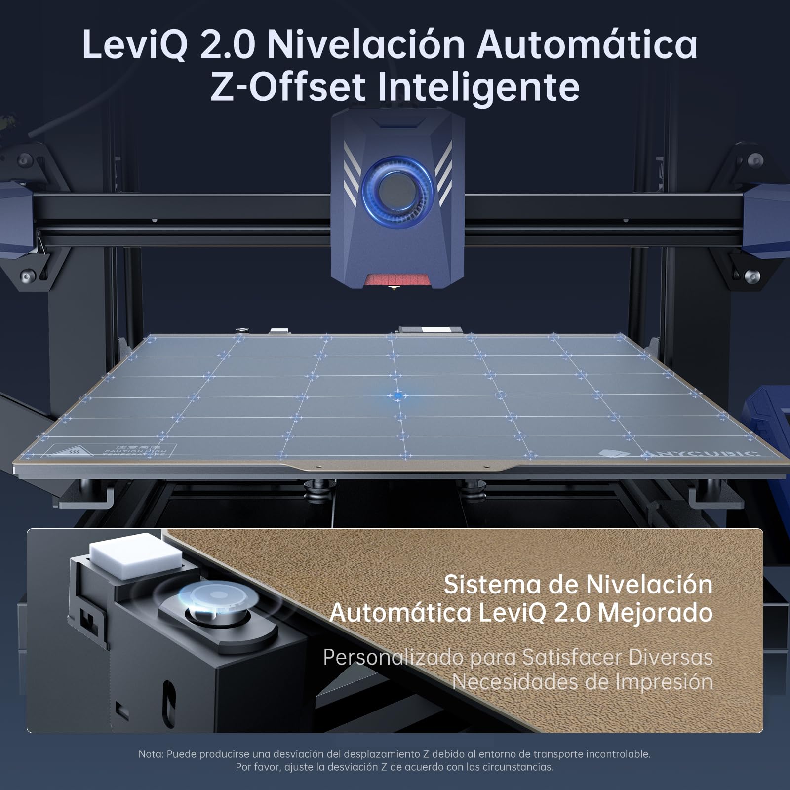 Anycubic Kobra 2 Plus Impresora 3D, Gran Tamaño de Impresión 320 * 320 * 400mm, 500mm/s de Impresión de Alta Velocidad, Impresora 3D con Nivelación Automática