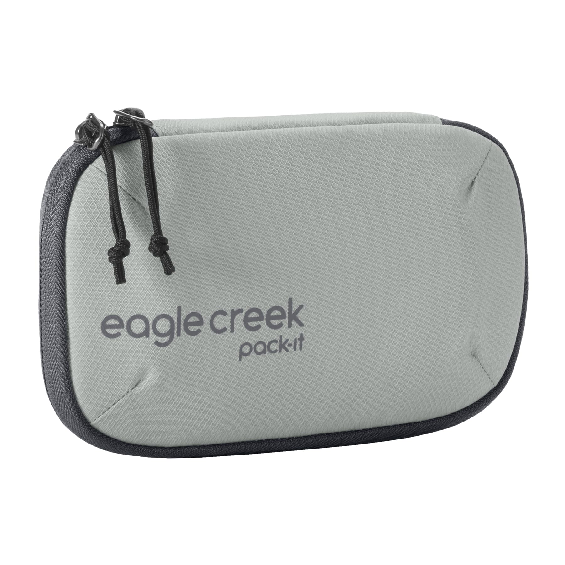 eagle creek Pack-It E-Tools Organizer Mini - Padded Easy-Access Travel Tech Organizer for Small Accessories - Internal Stretch Pockets - Internal Elastic Loops - Recycled Fabric - Storm Grey