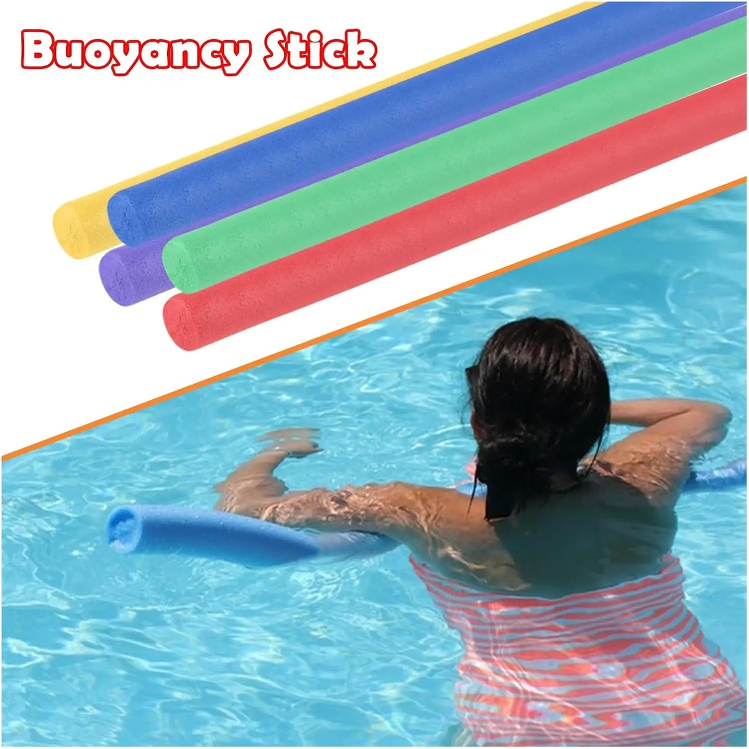 Solid Foam Rod Pool Noodle 5 Pcs Float Pool Noodle Lightweight Fun Water Toy Solid Foam Swim Bar