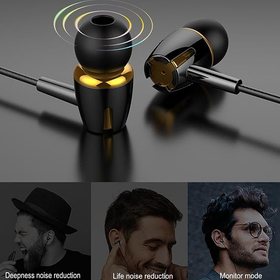 Wired Earbuds - Surround Sound Noise ReductionIn-Ear Headphones | Heavy Bass In-ear Headphones, Skin-Friendly Silicone Hat, For Sports, Computer, Phone, 3.5mm Jack Devices