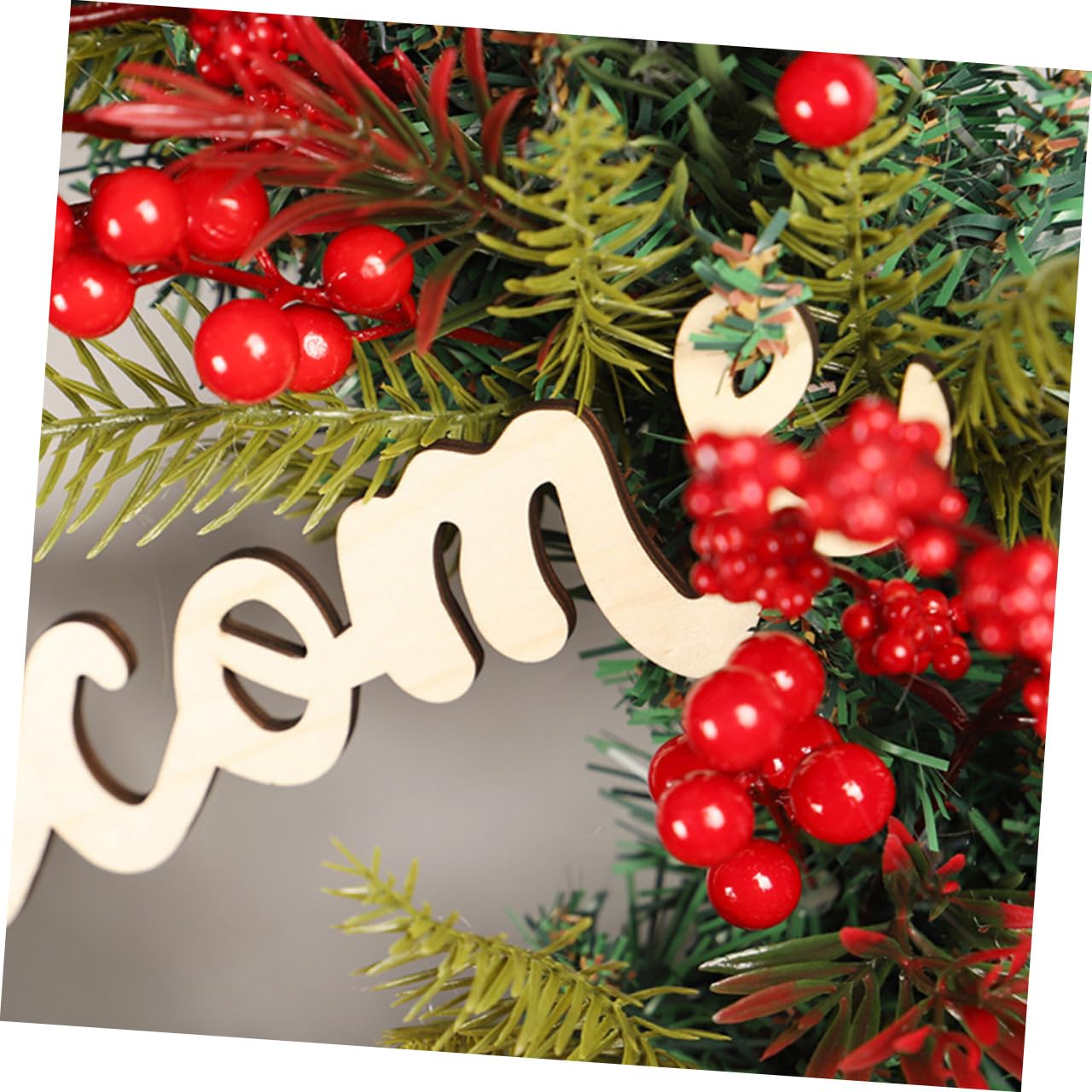 Guirnalda Navideña Brillante de Bayas Navideñas Colgante para Puerta o Pared Guirnalda Luminosa Decorativa para Decoración de Invierno