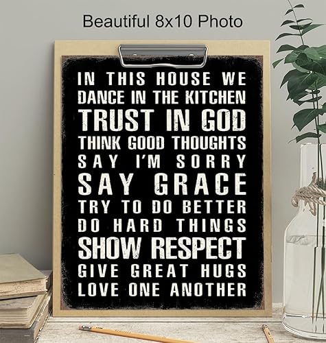 Miniatura 3 de Family Signs for Home Decor Poster - 8x10 Christian Art - Religious Decor - Family Home Decor - Motivational Sayings - Inspirational Quotes - God