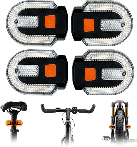Luz trasera de bicicleta con señal de giro, luz trasera para bicicleta, control remoto inalámbrico, recargable por USB, 5 modos, luces traseras de