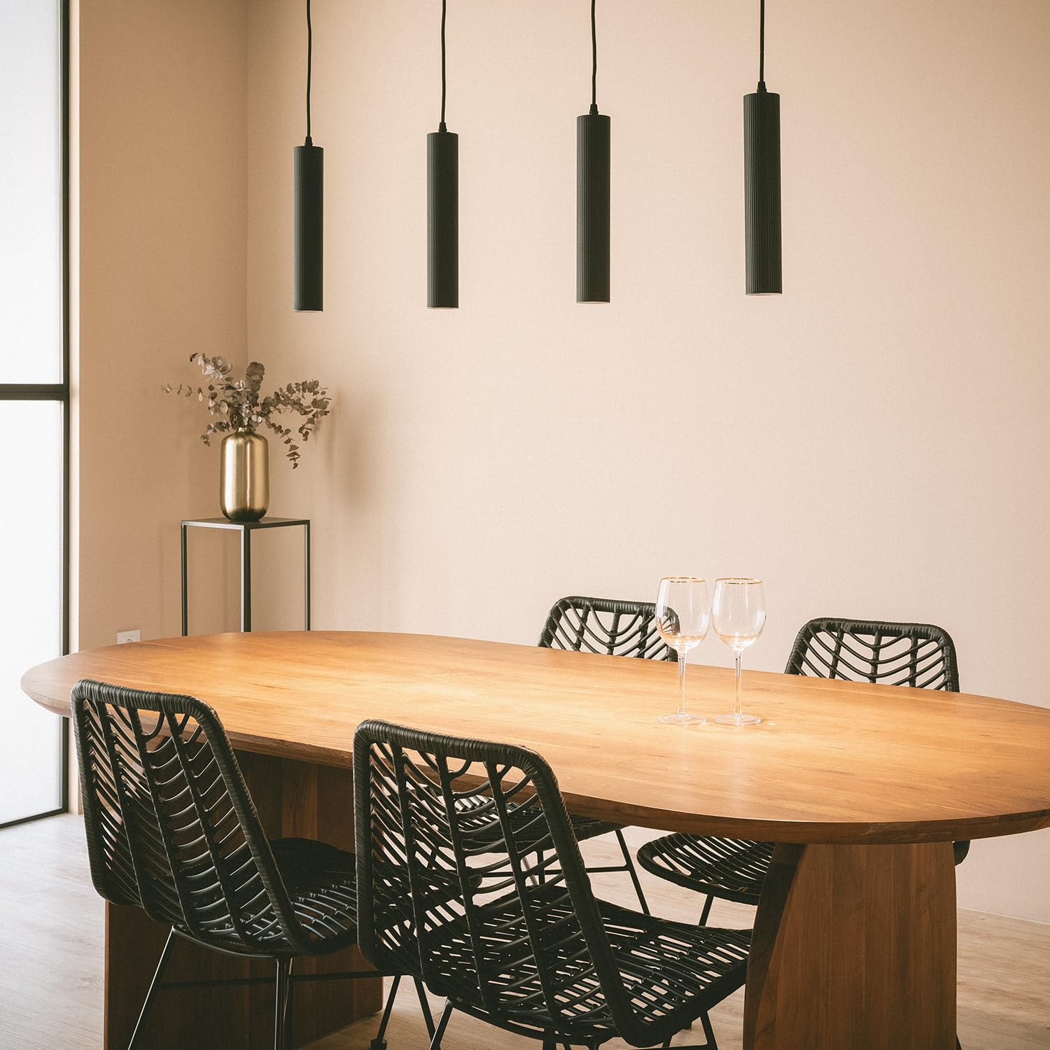 LEDKIA Lampada a Sospensione Alluminio Aritz 4 Faretti Bronzo