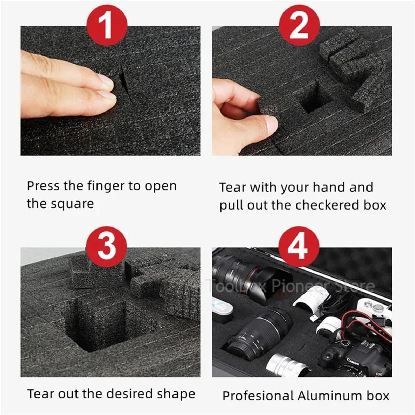Maletín Herramientas Caja de herramientas ABS impermeable a prueba golpes