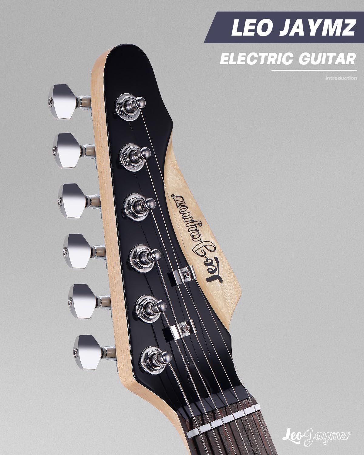 Leo Jaymz 39" Full Size ST Style Electric Guitar Starter Kit with SSH Pickup, 5W Portable Amp, Tuner, Gig Bag, Strap & Accessories(Black Flame 5W)