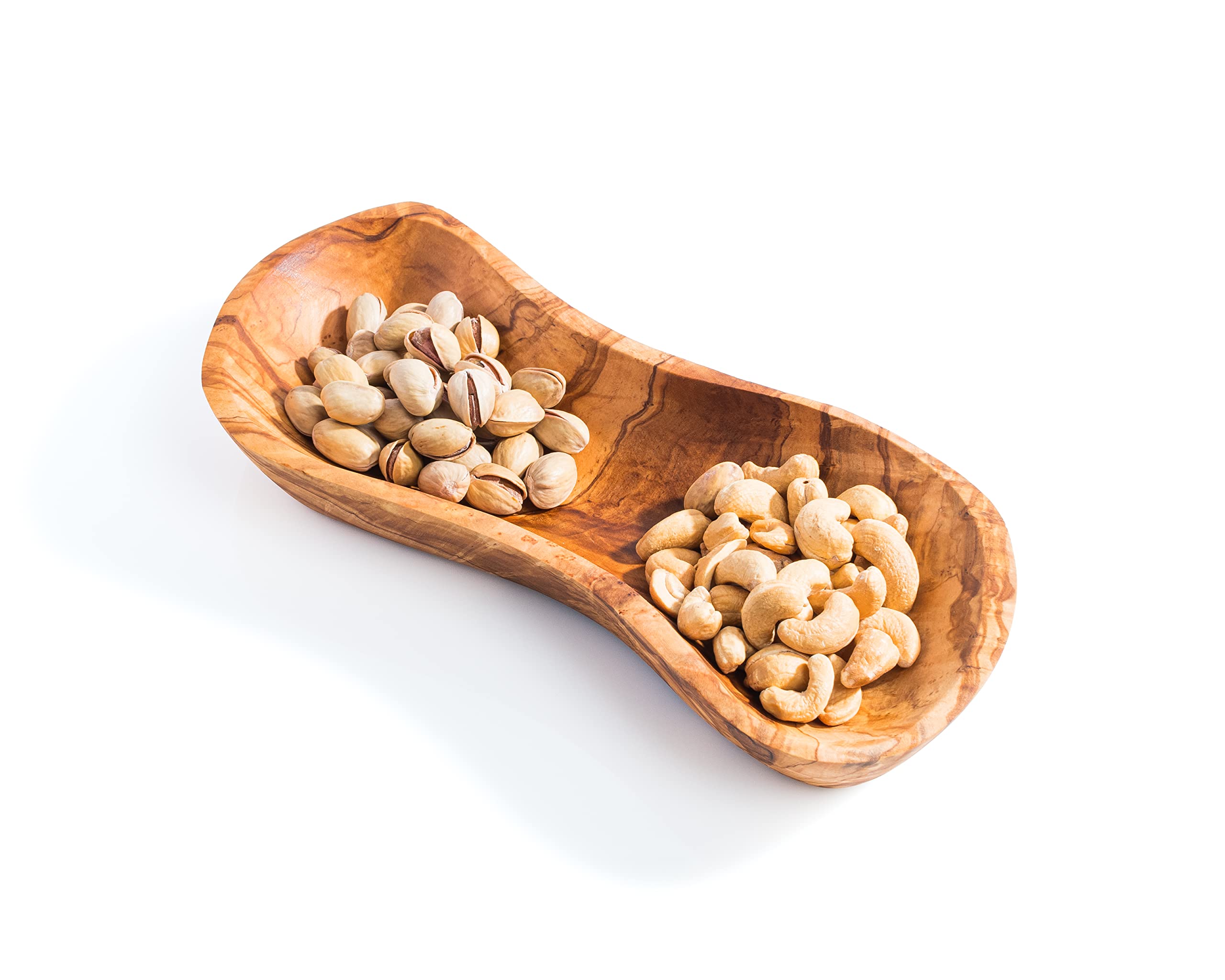 Darido Olive Wood Snack Plate, Z Form 25×10 cm, Handmade Wooden Serving Dishes, Wooden Snack Dish, Decorative Tray, Serving Platter, Nut Bowl, Christmas Plates, Fruit Bowl, Rustic Gift, Tapas Bowl