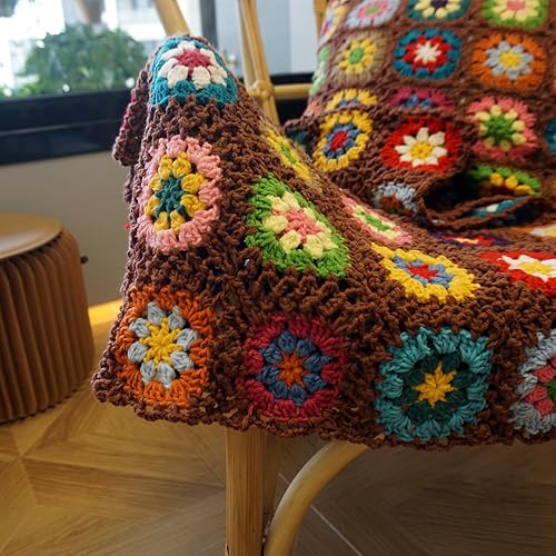 Miniatura 4 de Manta de ganchillo hecha a mano, estilo suéter, estilo suéter, regalo durante todo el año, para interiores y exteriores, manta decorativa de viaje