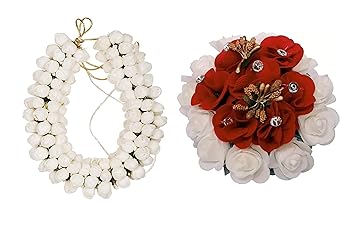 GadinFashion? Full Juda Bun Hair Flower Gajra combo for Wedding and Parties Pack of 2