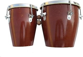 SM'SAI MUSICALS Super Band 7 Inch Professional Two Piece Hand Made Wooden Bango Drum Set(Brown)