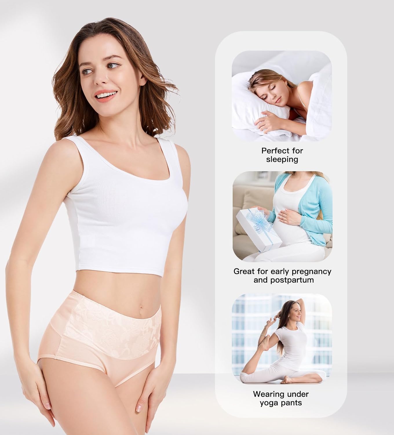 HAVVIS Women's Briefs Underwear Cotton High Waist Tummy Control Panties Rose Jacquard Ladies Panty Multipack - Image 6