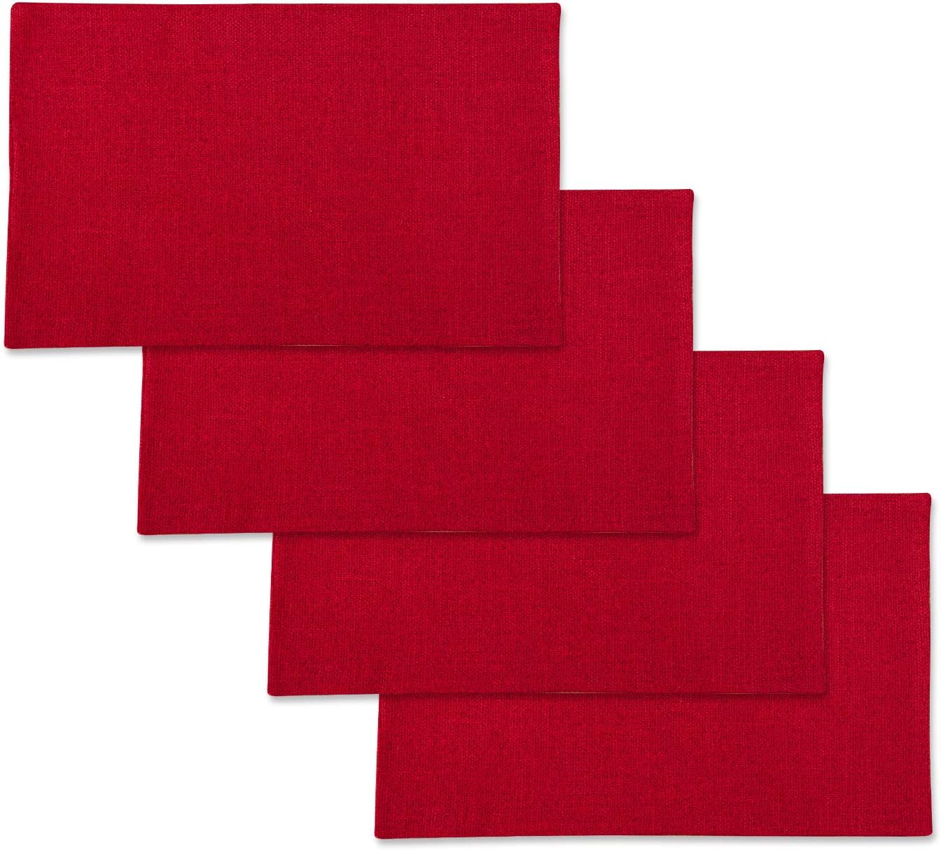 4 Piece Soft Caddice Faux Linen Place Mats Heat Resistant Dining Table Place Mats