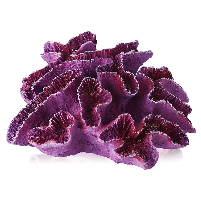 Enfeite de Coral Artificial Roxo para Aquário em Resina TkoYuHm Médio