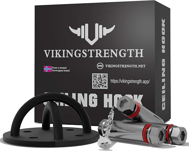 Vikingstrength Ceiling Hook Mount Battle Rope Anchor for Suspension Straps Yoga Swing Brackets Resistance Trainer Yoga Wall Mount Anchor for Gymnastic Rings Boxing Equipment Heavy Bag