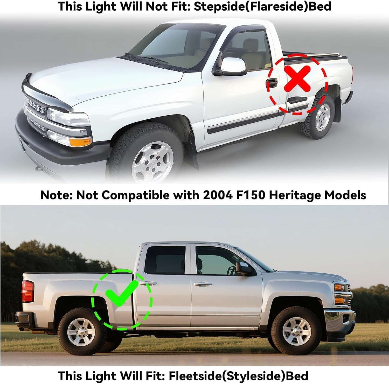 All-in-One LED Tail light+3rd Third light Brake Cargo Lamp for 2004 2005 2006 2007 2008 Ford F150,Upgraded Version Rear Taillight and High Mount Stop Light Assembly FO2800182 5L3Z13405CA