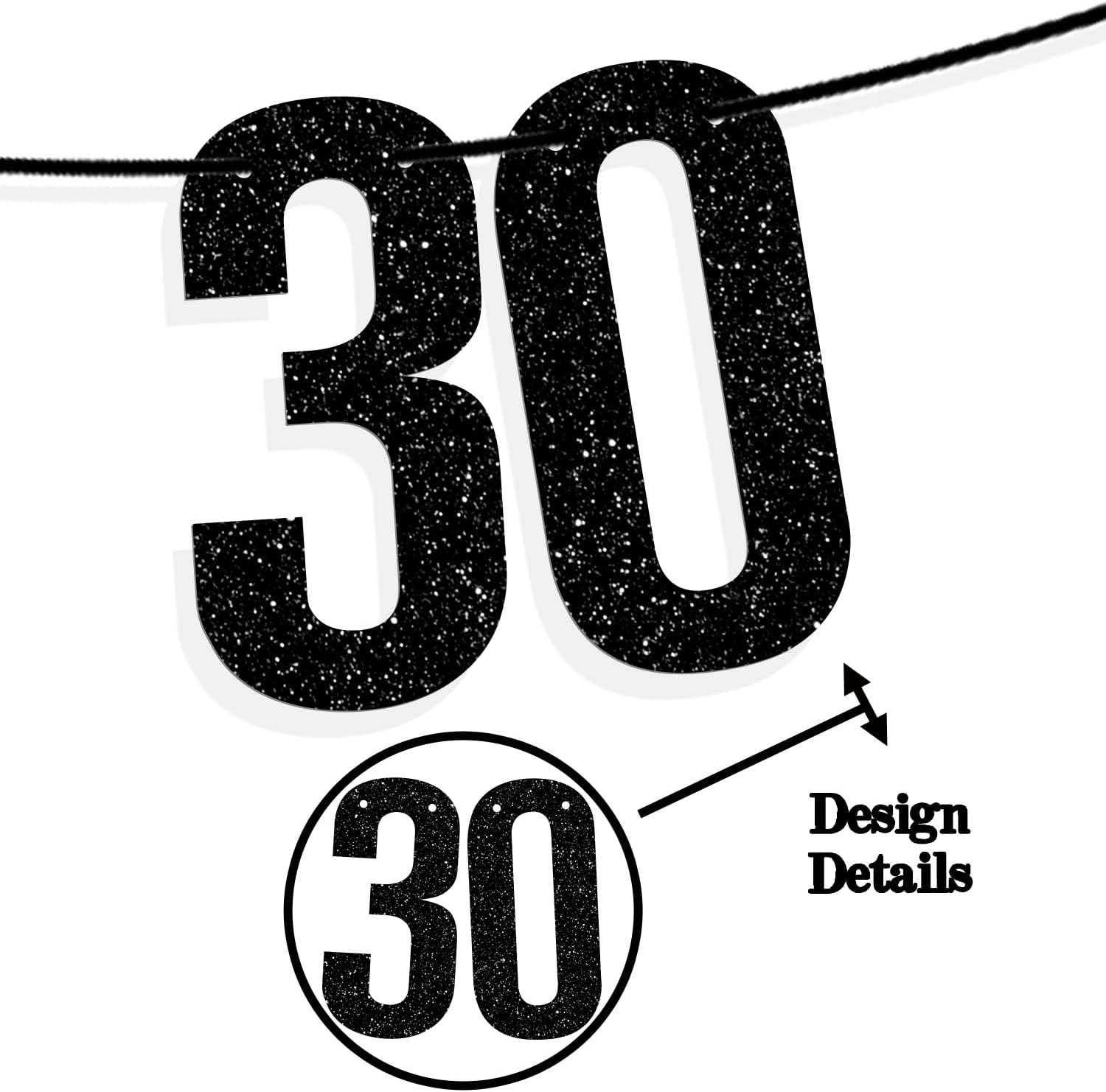 Make It Dirty This B*tch is 30 Banner, Funny Thirty Birthday Decoration Supplies, 30th Birthday Party Decoration for Woman, Dirty Thirty Decor Black Glitter image 5