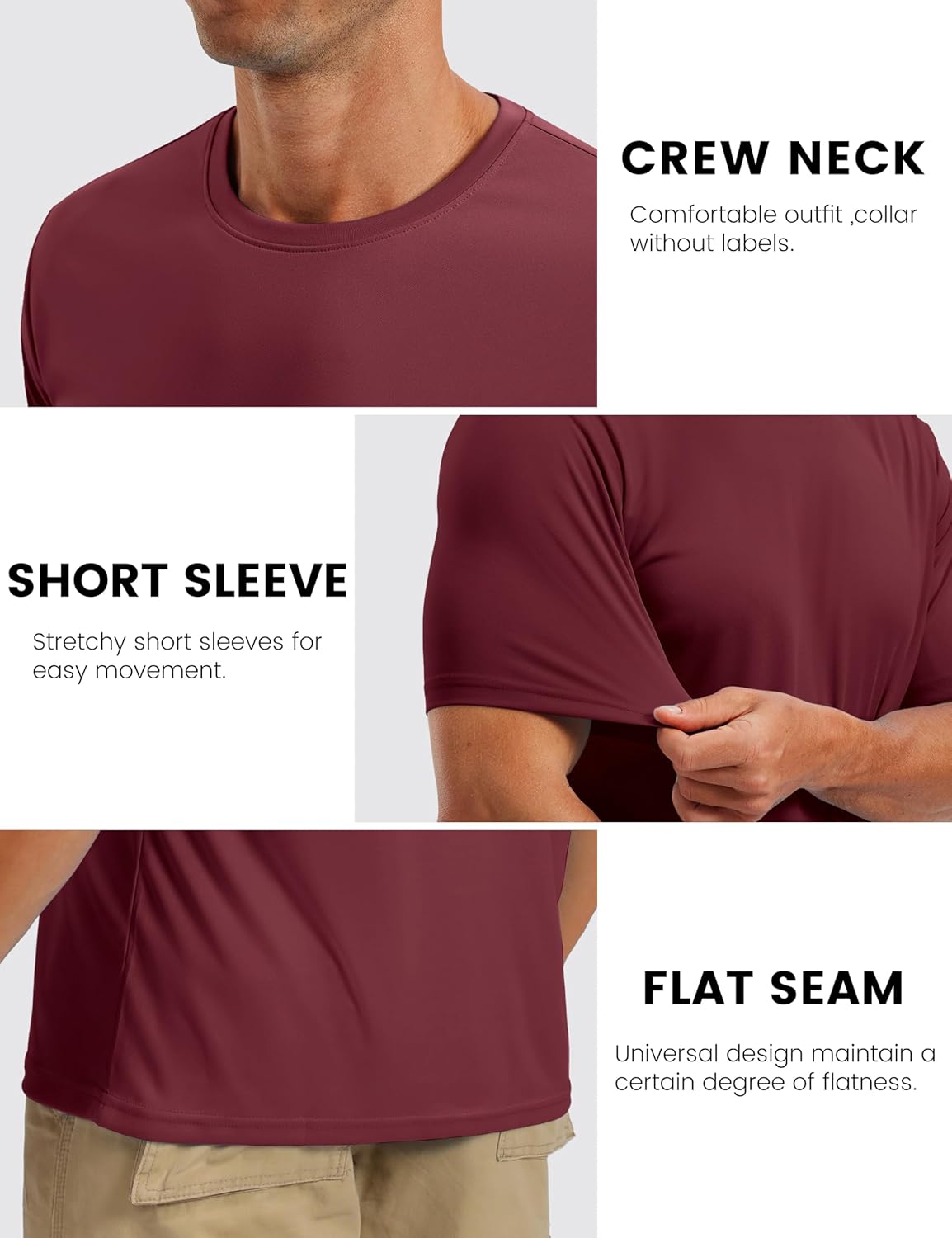 TACVASEN Mens Athletic Short Sleeve T-shirts Quick Dry Fit Workout Sun Protection Swim Shirts Running Rash Guard UPF50+ - Image 7