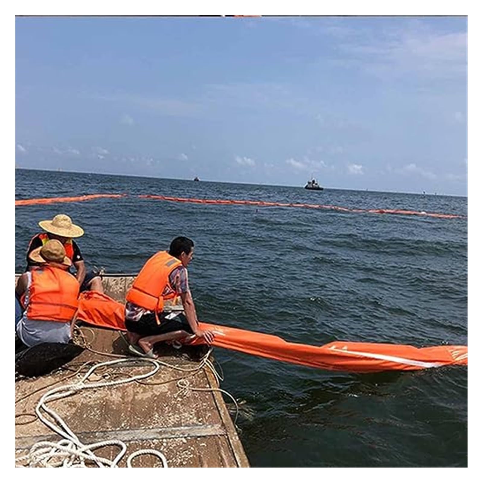 DUANHOZ PVC Oil Boom,PVC Floating Oil Boom - Flood Barrier for River Surface, Solid Garbage Containment, 6, Recyclable, Durable, Orange (0.35x32.8ft)