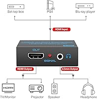 Vista 4 de VPFET Divisor de extractor de audio HDMI 4K 0.138 in convertidor adaptador con AUX RCA L o R salida estéreo soporte 1080P 3D compatible para PS4