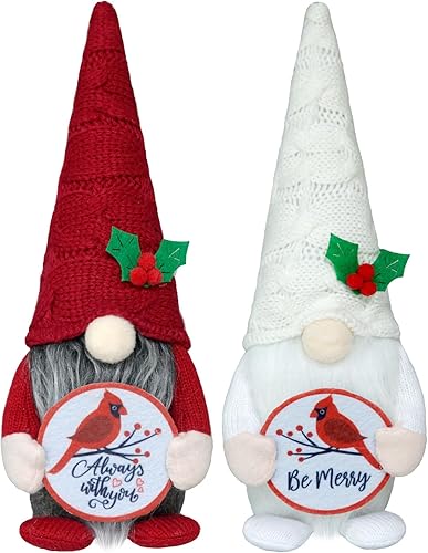Decoraciones de gnomos cardenales de Navidad para el hogar, cardenales rojos, regalo conmemorativo Tomte Cardenal para mujeres, adornos de Navidad,
