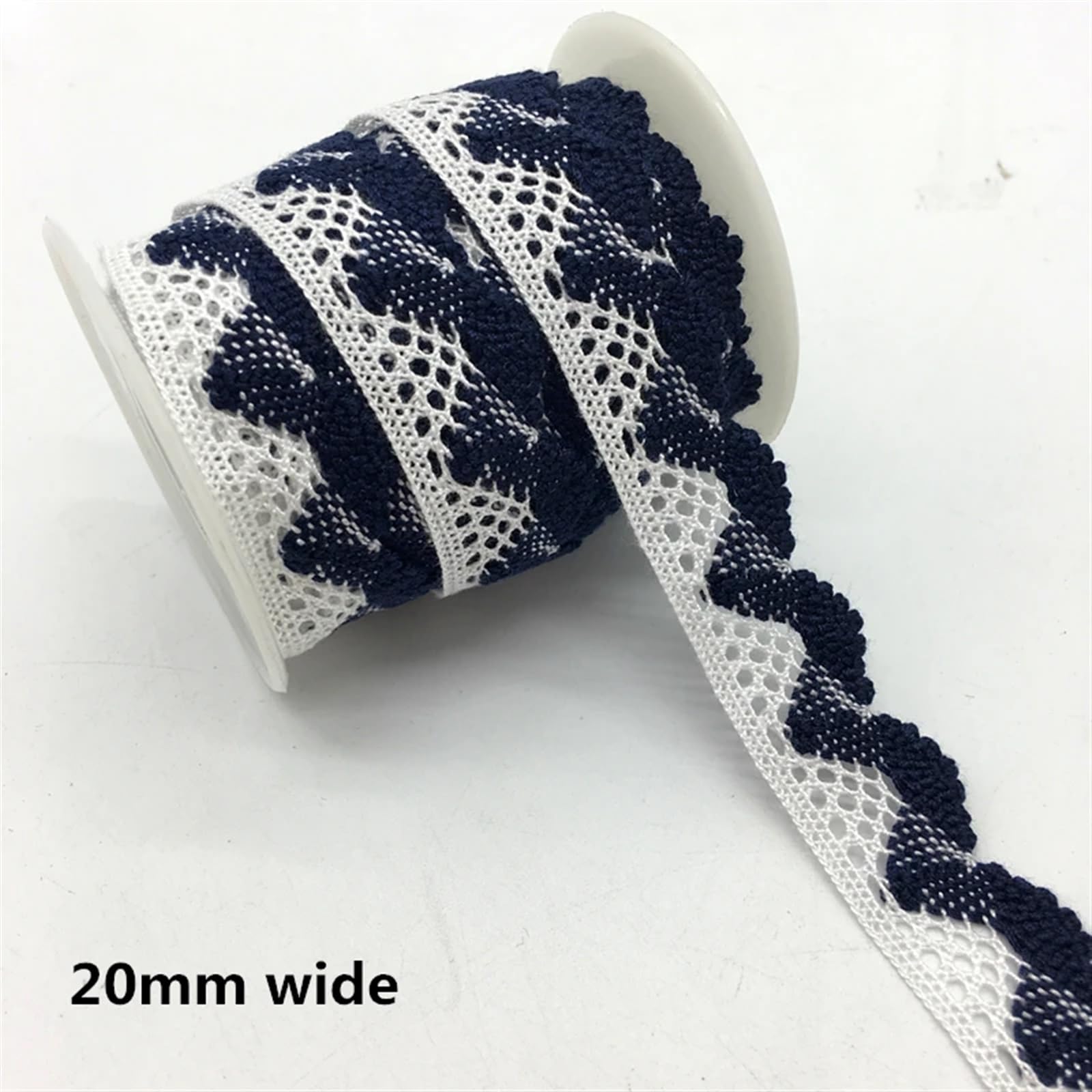 Cintas de Encaje 10 Yardas de Tela for Coser Prendas de Vestir, Color Marfil, Crema, Ribete Negro, algodón, Tejido de Encaje de Ganchillo, Cinta, Accesorios Hechos a Mano(Style 19)