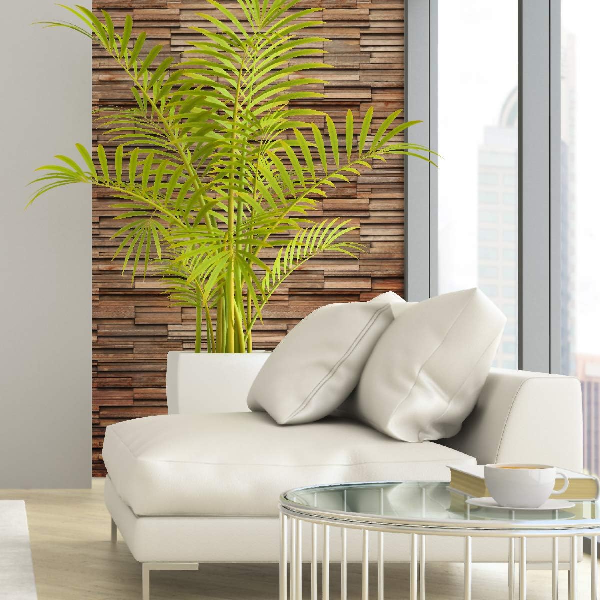 1 x Adhesive Wall Sticker for Bathroom/Kitchen/Living Room - Wood Coat Design - 40 x 40 cm