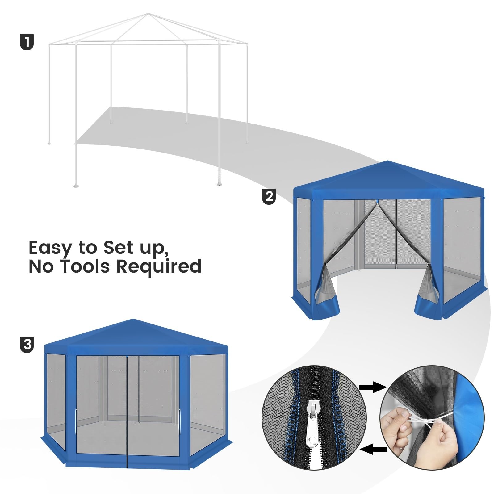 Amazon.co.jp: カーポート 屋外ガーデンガゼボ 蚊帳付き 3.8x3