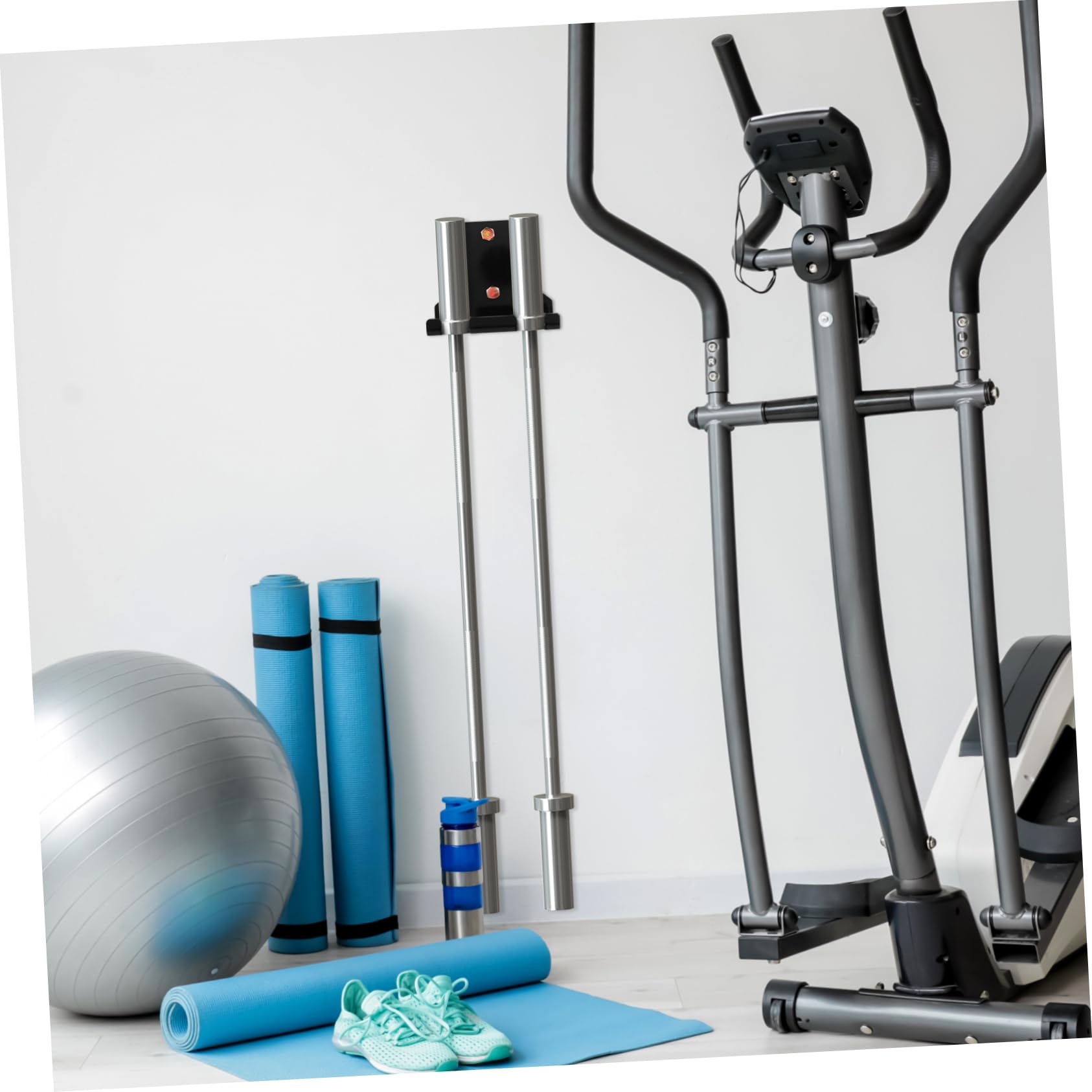 Garneck Rastrelliera da Parete con Viti per Bilancieri in Acciaio Nero Pratica e Versatile Porta Bilancieri per Palestra e Allenamento Indoor