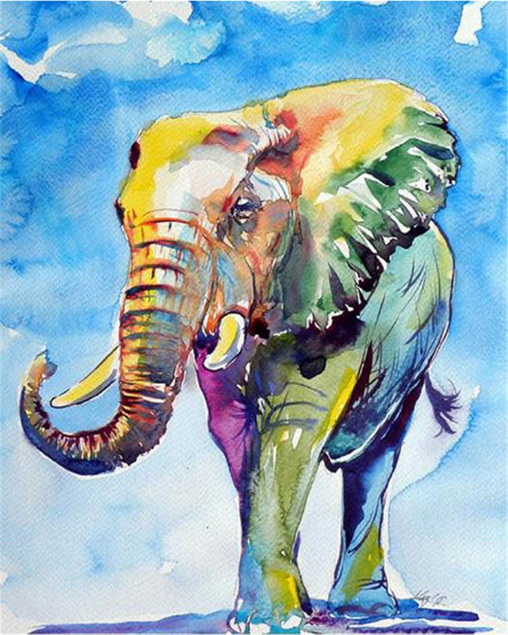 Art Painting Diamant Éléphant Coloré : Créez une Atmosphère Chaleureuse dans Votre Salon