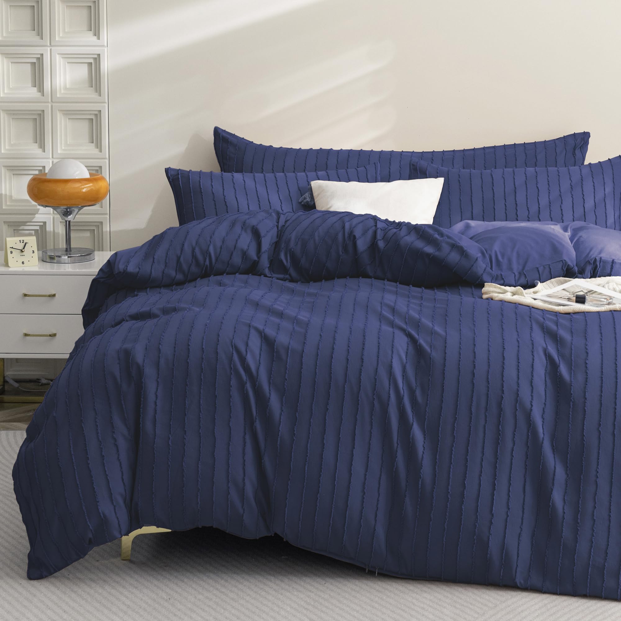 Photo 1 of JELLYMONI Striped Tufted Duvet Cover Set Twin