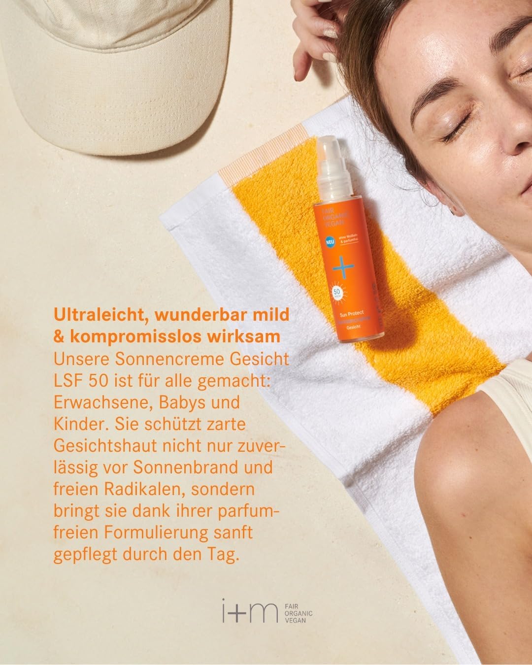 i+m® Sun Protect SPF 50, Organic Sun Cream for the Face Bisabolol & Vitamin E, Mineral Zinc UV Protection, Vegan - Image 3