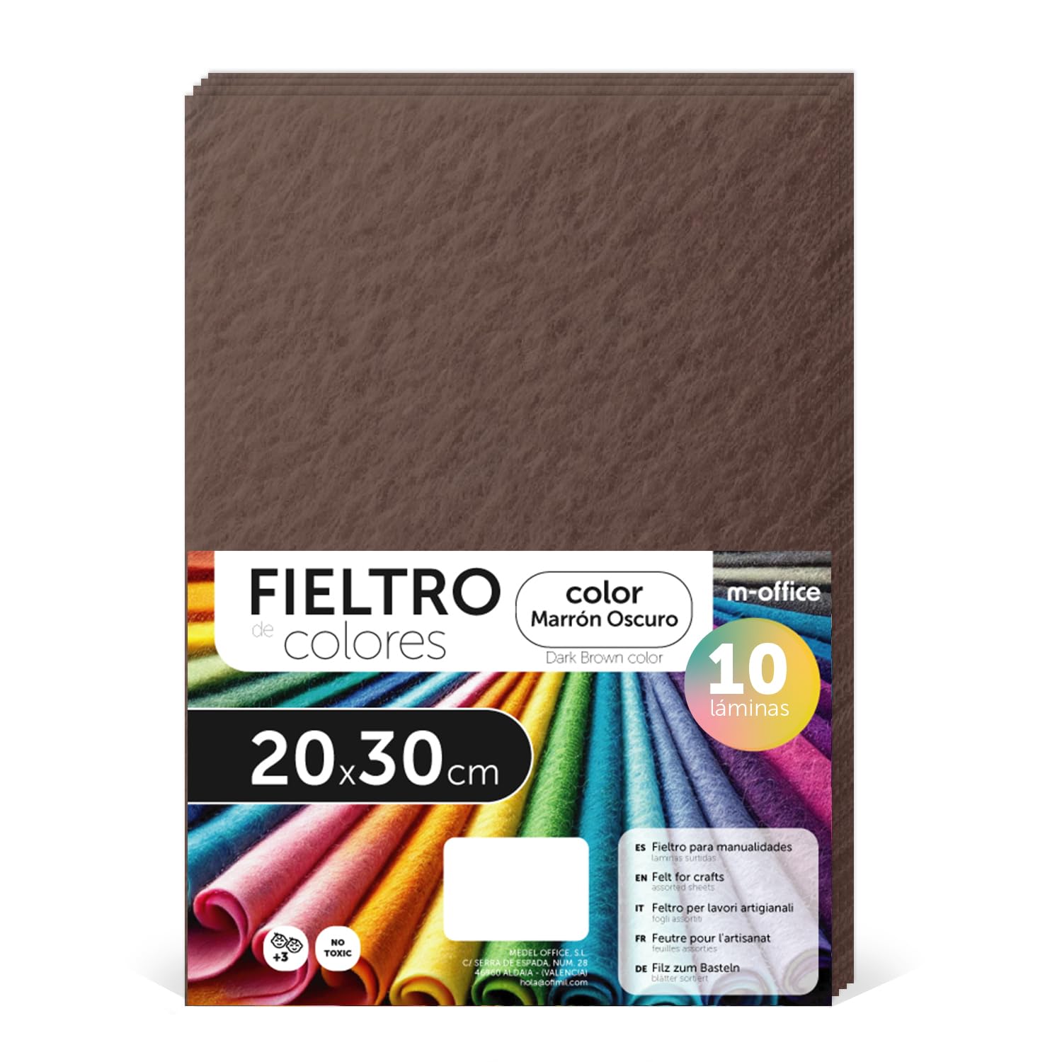 Fieltro para Manualidades, Fieltro de Colores, Suave y Flexible, Material para Costura, Telas Patchwork, Ideal para proyectos DIY, artesanía o decoración, 20x30cm - m-office (rojo, 10 uds) — view 13