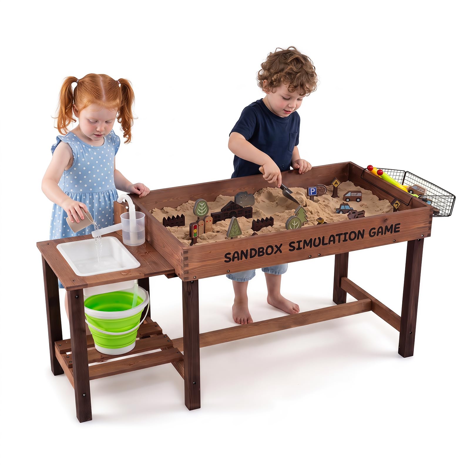 DREAMADE Matschküche Outdoor, Matschtisch Holz für Kinder ab 3 Jahren