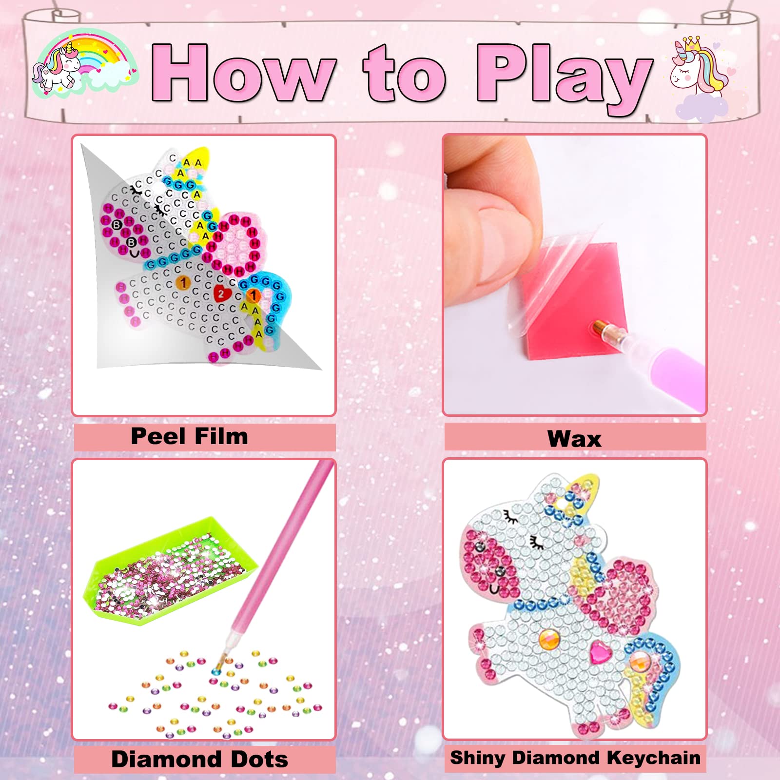 Kit Diamond Painting Et Journal Intime Pour Fille 6-12 Ans - Cadeau Créatif