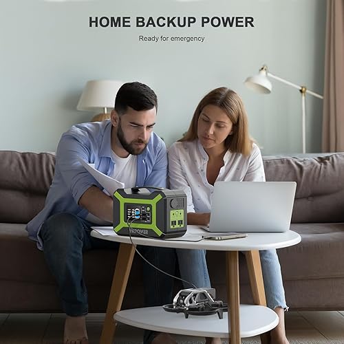 Miniatura 8 de Estación de energía portátil de 300 W (pico 600 W), generador solar de batería de litio de respaldo de 296 Wh con salida de CA de 110 V, salida