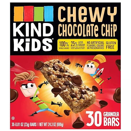 Miniatura 2 de KIND Kids - Barras masticables de granola con chispas de chocolate, contienen nutrientes de una porción completa de verduras, sin gluten y sin