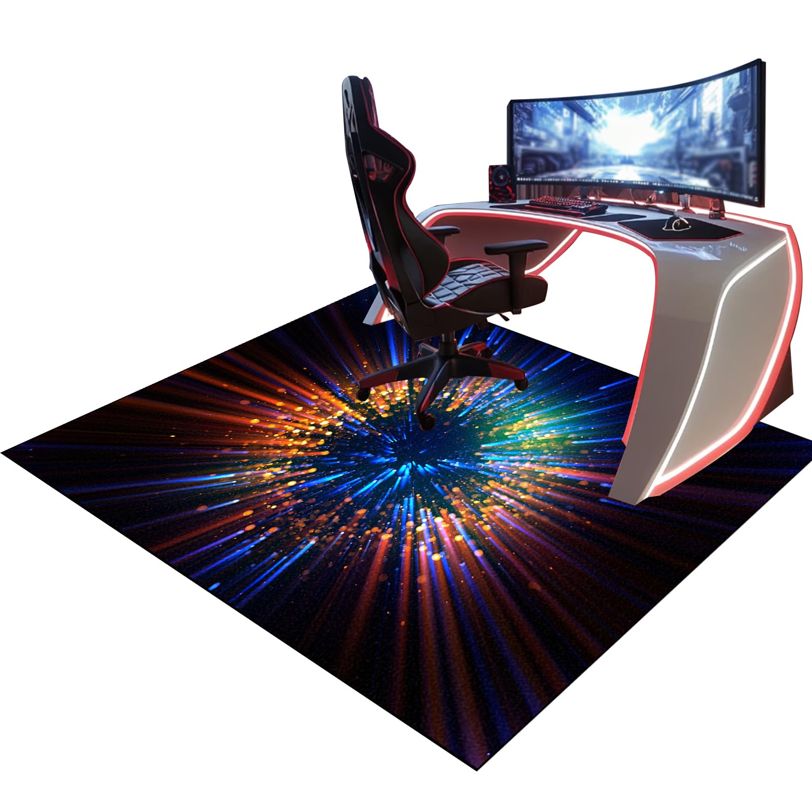 Tappeto Sedia Gaming, Tappetino Protettivo per Pavimenti Duri, Ufficio Protettore del Pavimento Protezione Parquet e Pavimenti Duri, Antiscivolo, Tappeto Salvapavimento per Home Office 100 x 120 cm